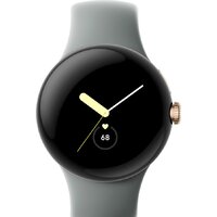 Google Pixel Watch LTE (золотистый шампань/ореховый, спортивный силиконовый ремешок)