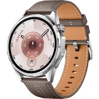 Huawei Watch GT 6 46 мм (серебристый, с коричневым кожаным ремешком, международная версия) Image #1