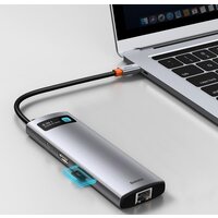 Baseus Metal Gleam Series 8-in-1 Multifunctional Type-C HUB Docking Station CAHUB-CV0G Image #8