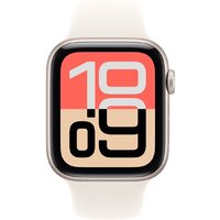 Apple Watch SE 3 44 мм (алюминиевый корпус, звездный свет/звездный свет, спортивный силиконовый ремешок M/L) Image #2
