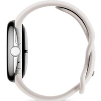 Google Pixel Watch 2 LTE (глянцевый серебристый/фарфор, спортивный силиконовый ремешок) Image #2