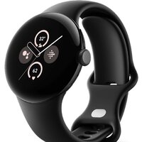 Google Pixel Watch 2 LTE (матовый черный/обсидиан, спортивный силиконовый ремешок)