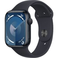 Apple Watch Series 9 45 мм (алюминиевый корпус, полуночный/полуночный, спортивный силиконовый ремешок M/L)