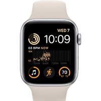 Apple Watch SE 2 44 мм (алюминиевый корпус, серебристый/звездный свет, спортивные силиконовые ремешки S/M + M/L) Image #2