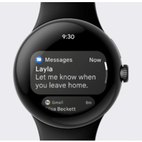 Google Pixel Watch (глянцевый серебристый/угольный, спортивный силиконовый ремешок) Image #4